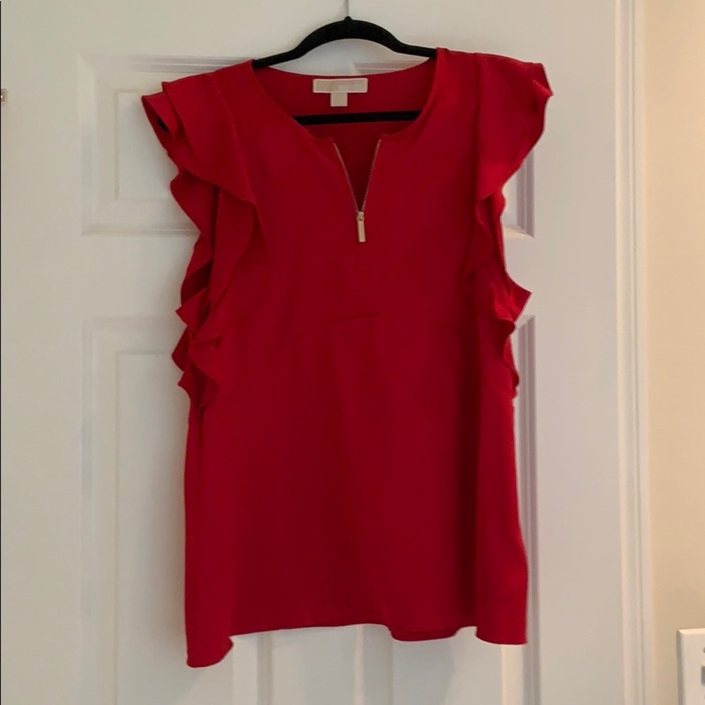 Size large Michael Kors red blouse.